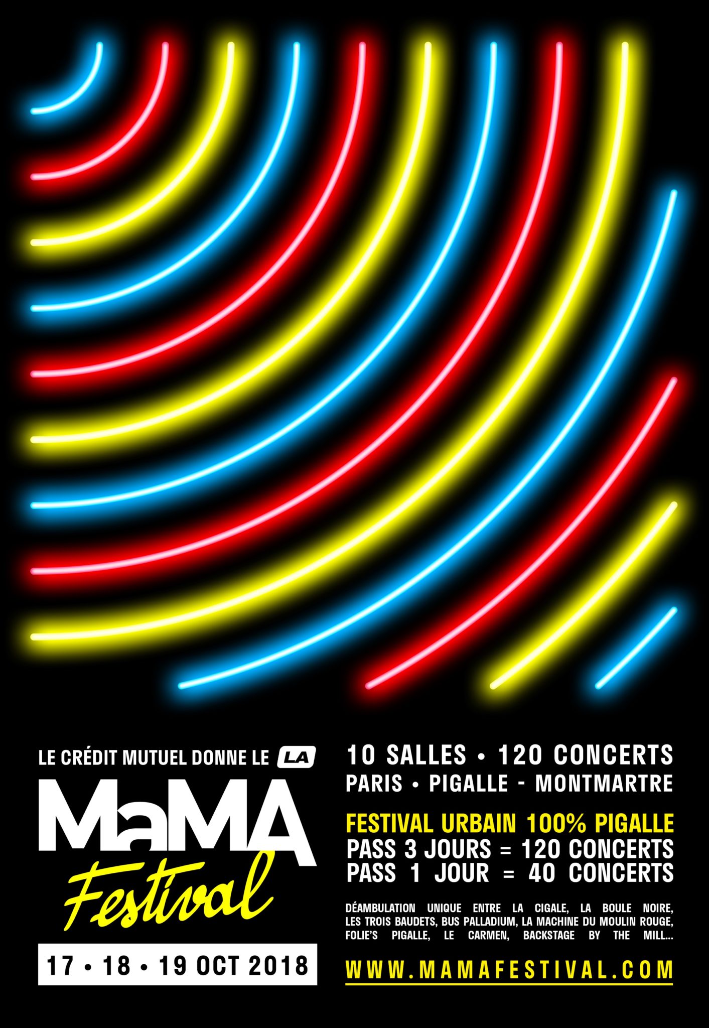 L'affiche du MaMA festival 2018 du 17 au 19 octobre 2018 à Paris