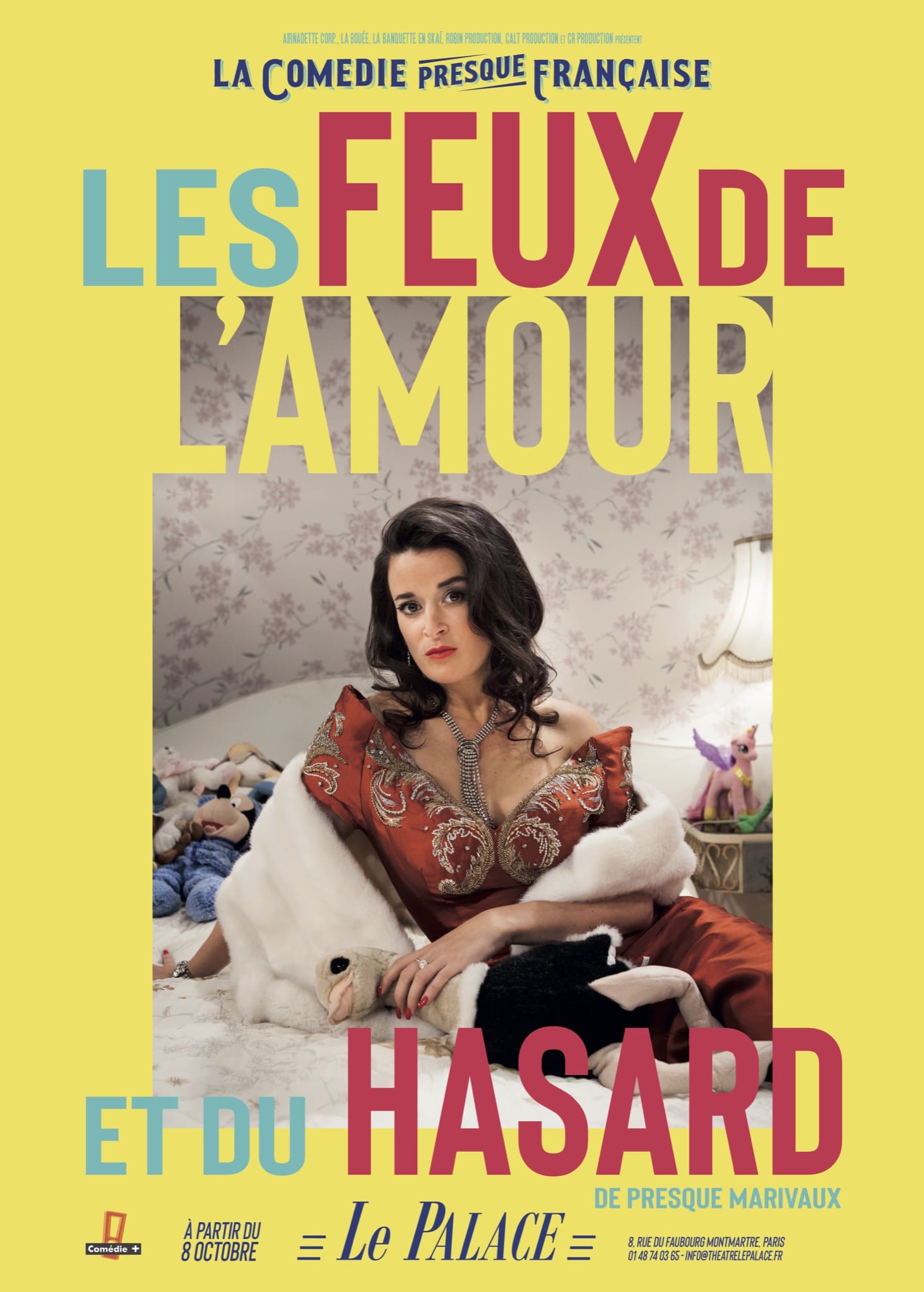 Les Feux de l'Amour et du Hasard par La Comédie Presque Française affiche Théâtre Le Palace théâtre