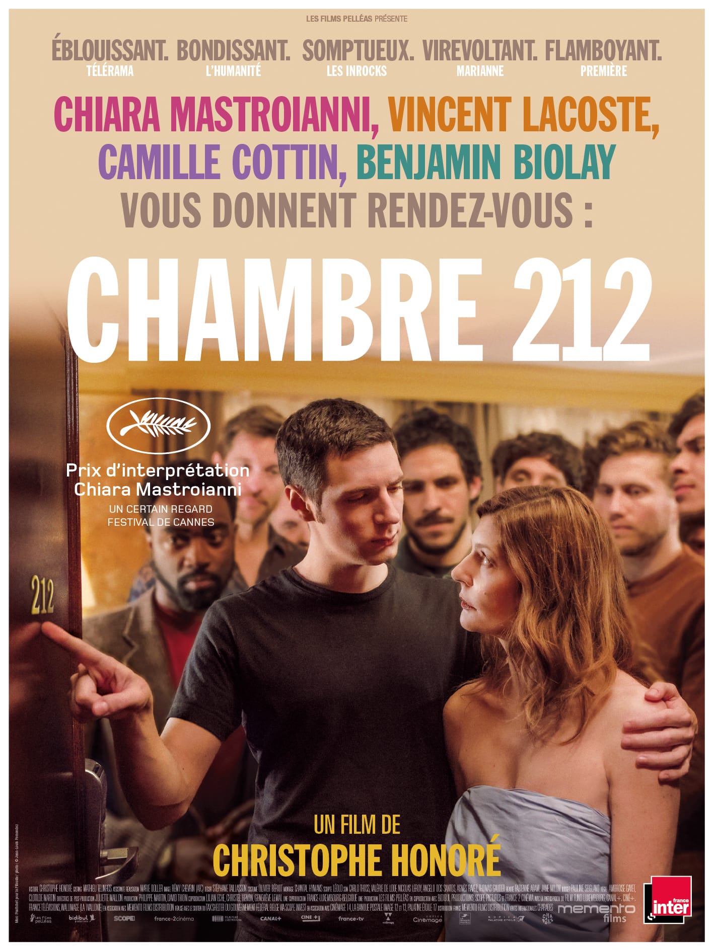 Chambre 212 de Christophe Honoré affiche film cinéma