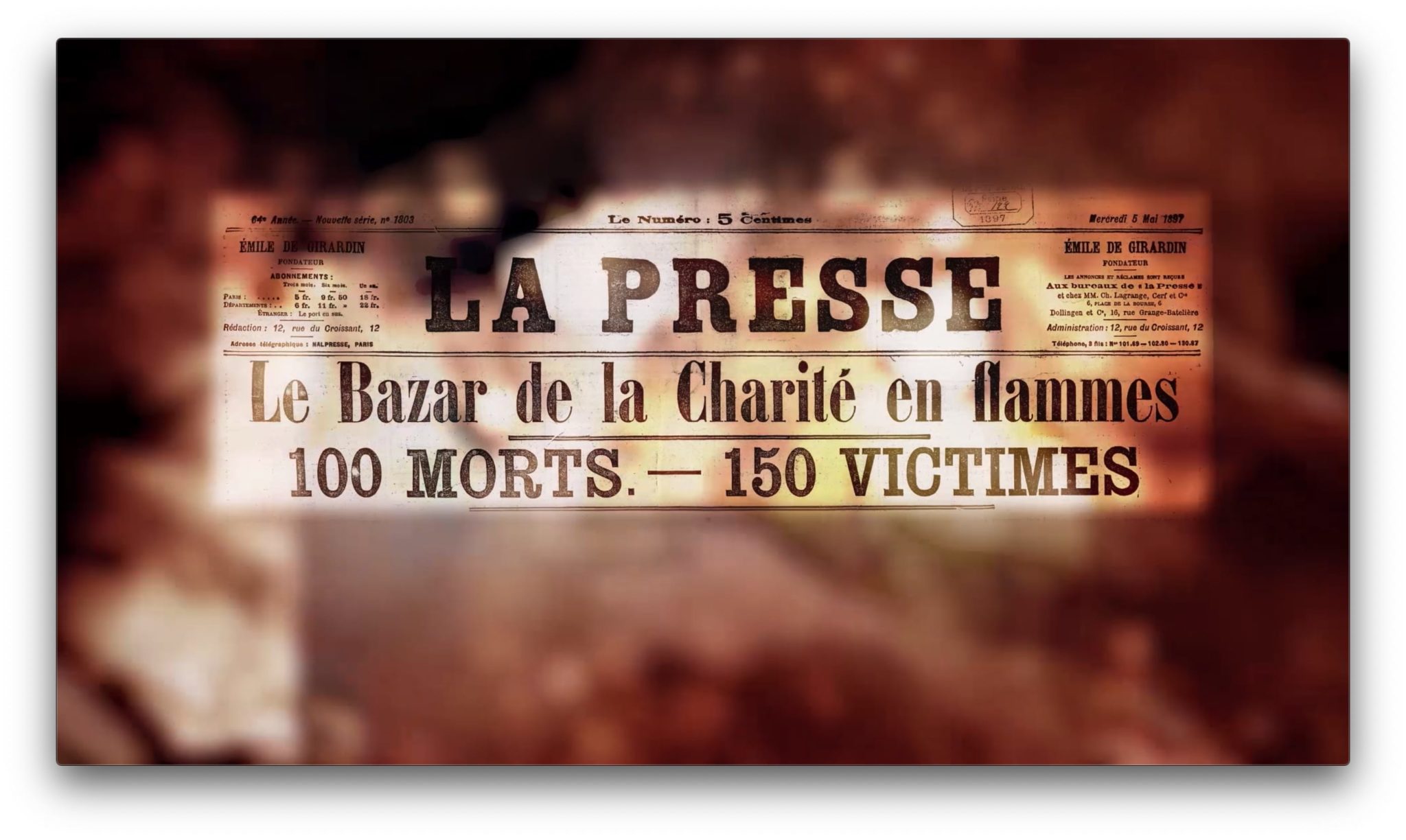 "La tragique histoire de l'incendie du Bazar de la Charité" de Dominique Eloudy-Lenys image documentaire