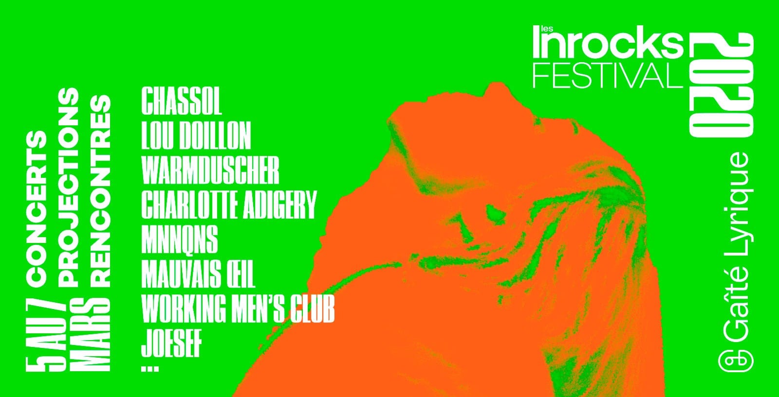 Les Inrocks Festival 2020 affiche festival concerts, projections et rencontres