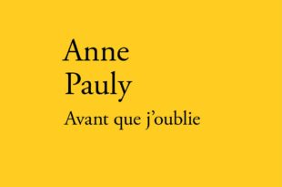 Anne Pauly Avan que j'oublie livre couverture