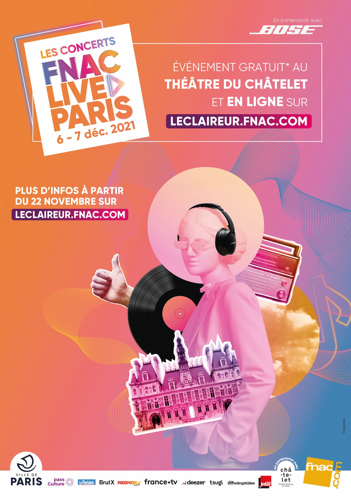 Les Concerts Fnac Live Paris décembre 2021 affiche musique