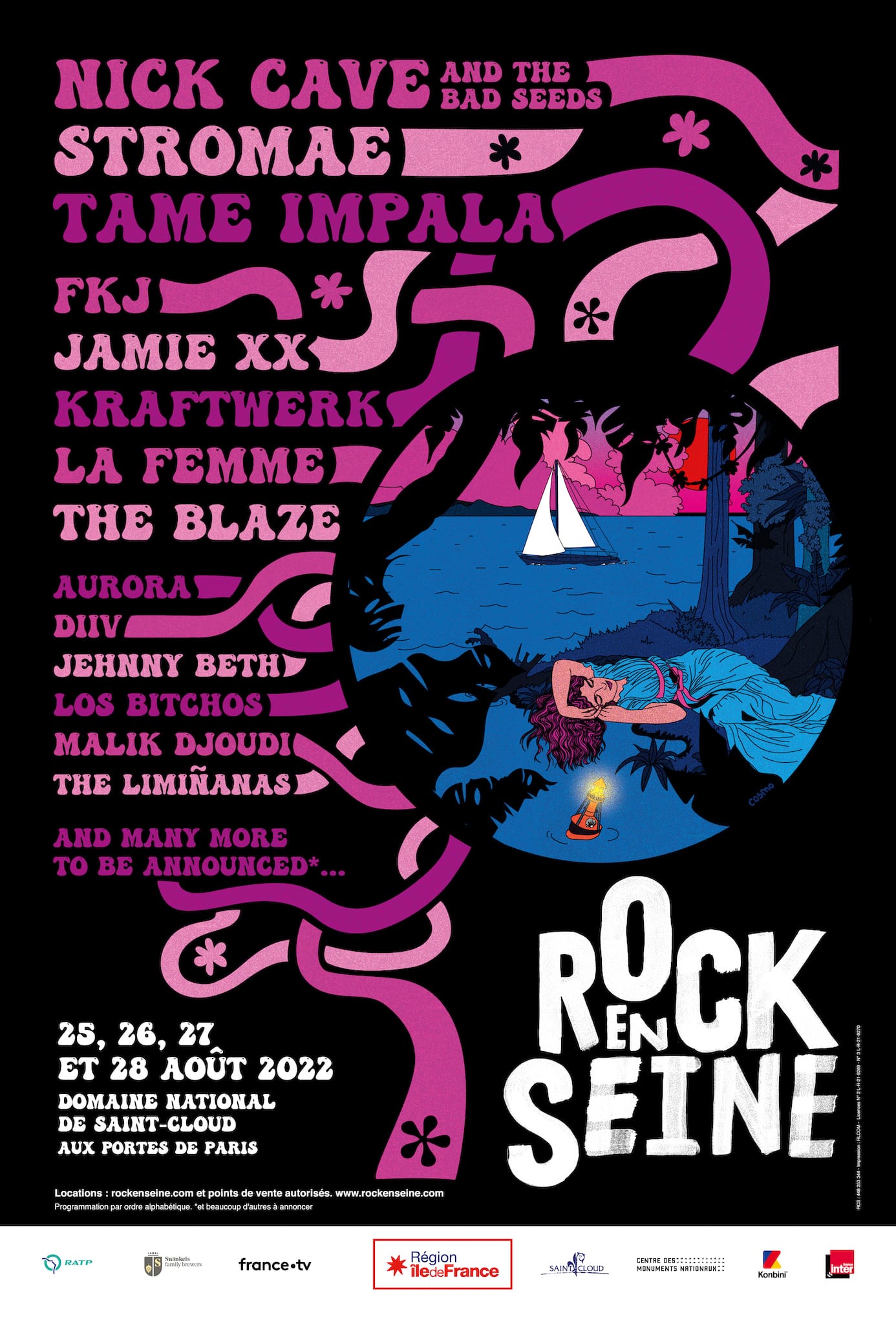 Festival Rock en Seine 2022 affiche 18e édition