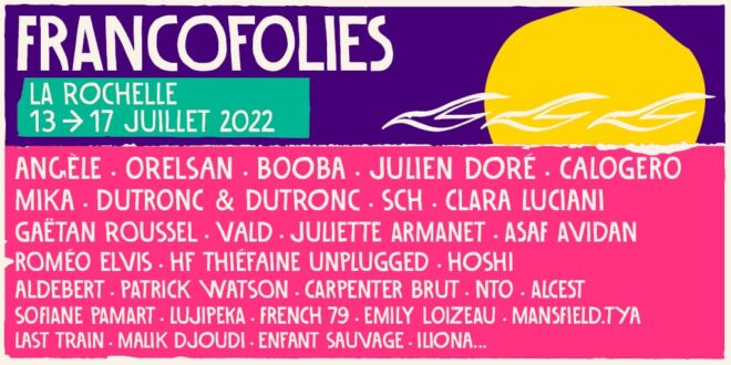 Les Francofolies de la Rochelle 2022 affiche musique