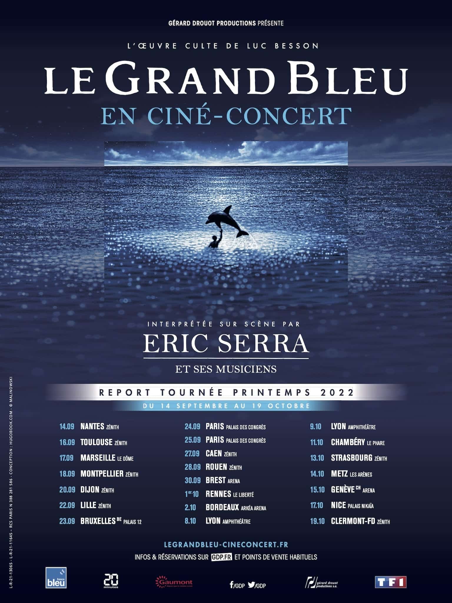Le Grand Bleu en ciné-concert affiche tournée 2022 villes image cinéma