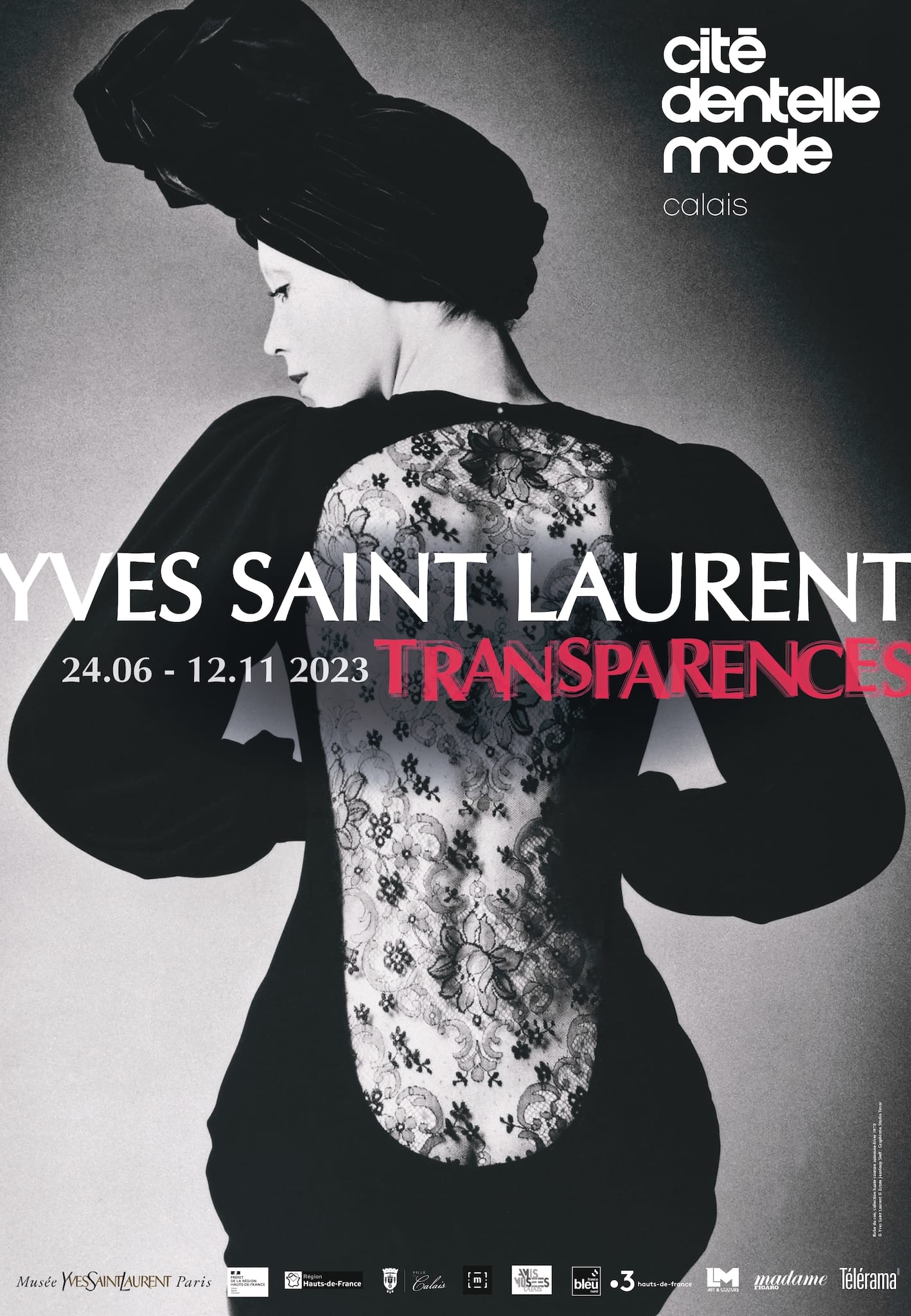 Affiche Exposition Yves Saint Laurent Transparences mode
