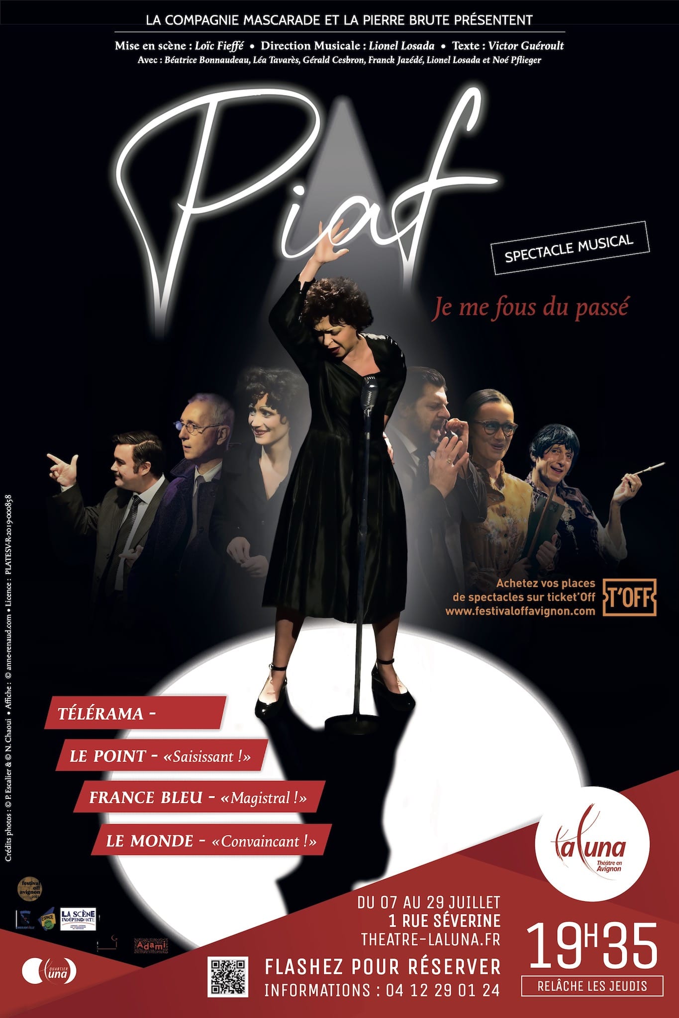 Piaf, je me fous du passé affiche théâtre musical