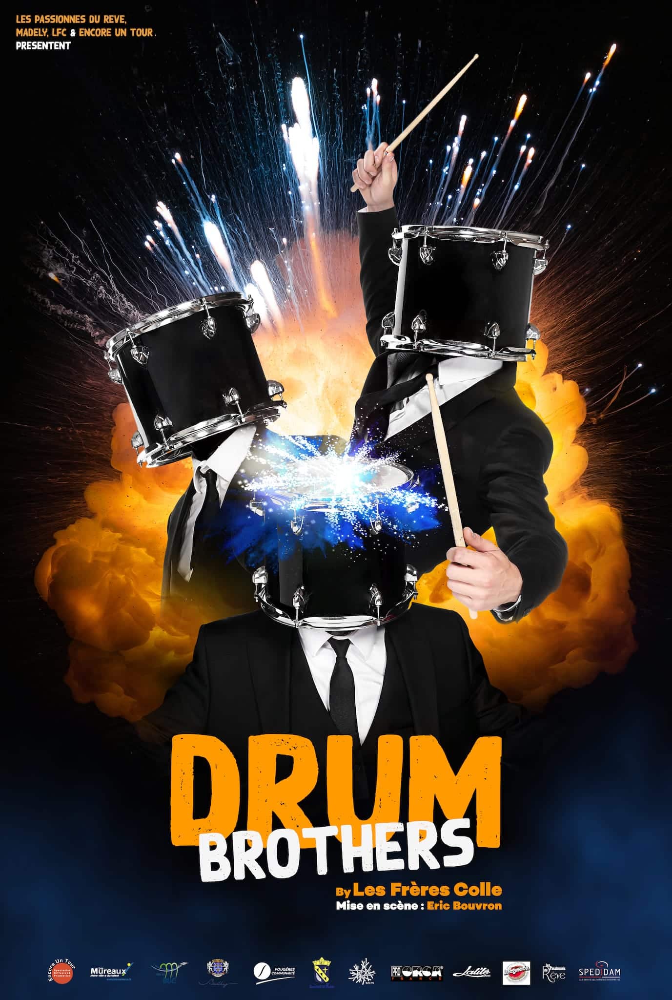 Drum Brothers by Les Frères Colle affiche tournée spectacle musical