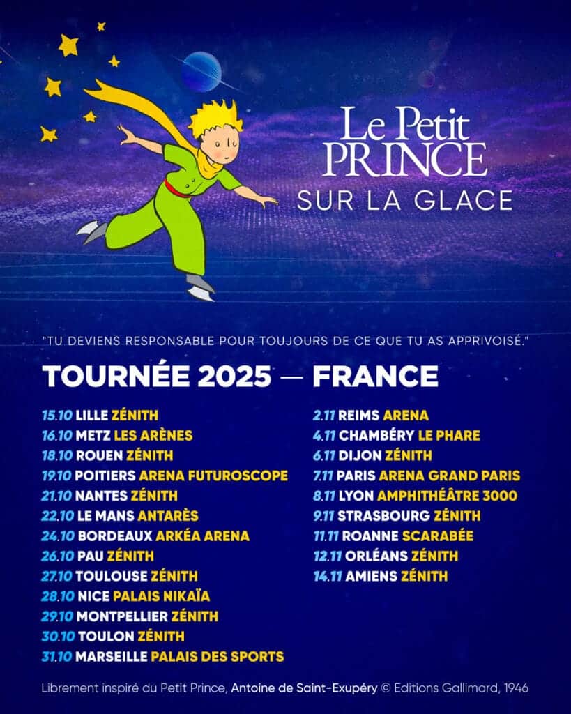 le petit prince sur la glace tournée 2025 spectacle musical