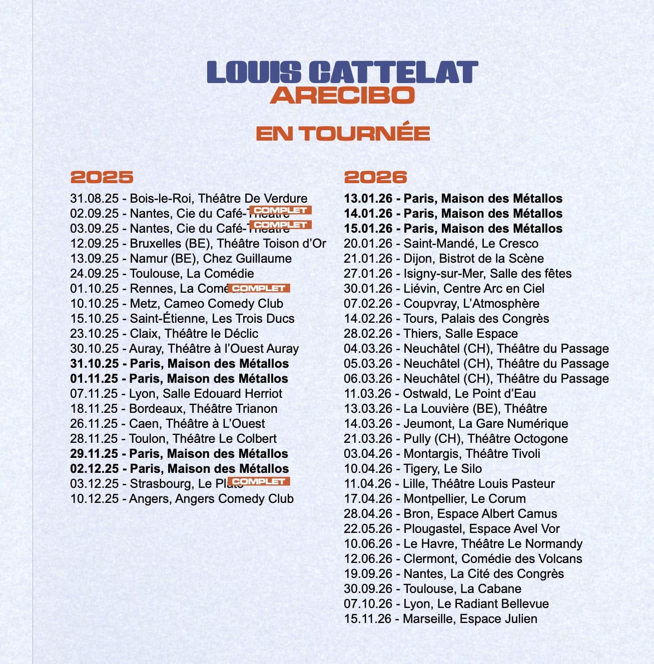 louis catellat tournée arecibo one-man-show humour